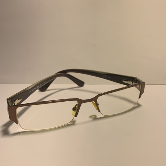 Lacoste  Men Eyeglasses  L2176 210  Half Rim Brown Frame - Picture 1 of 14